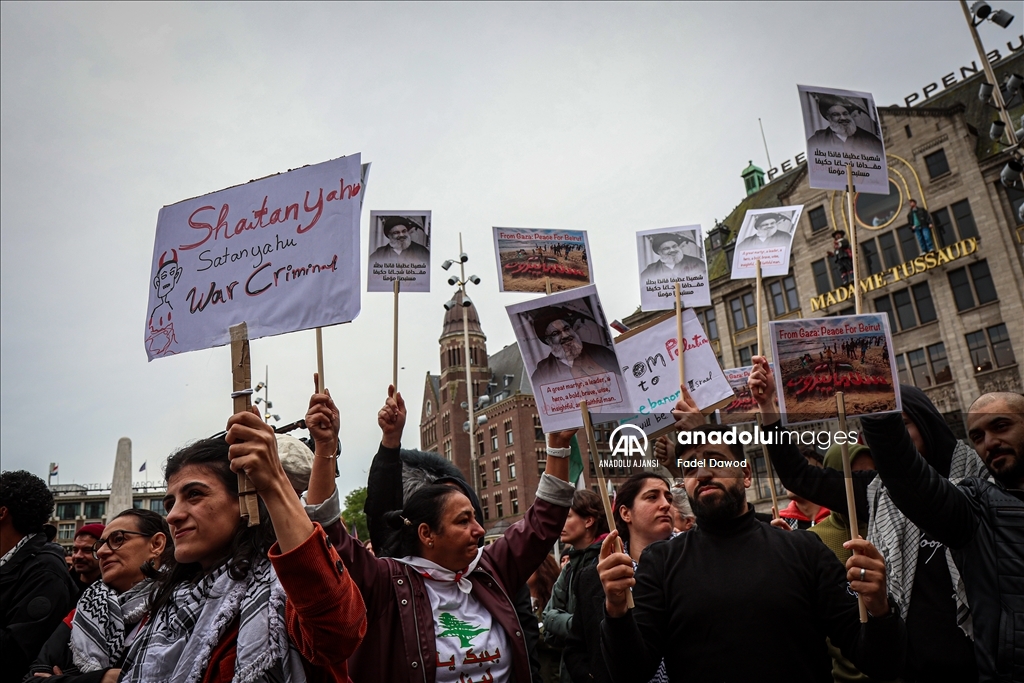 Amsterdam'da Filistin ve Lübnan'a destek gösterisi düzenlendi