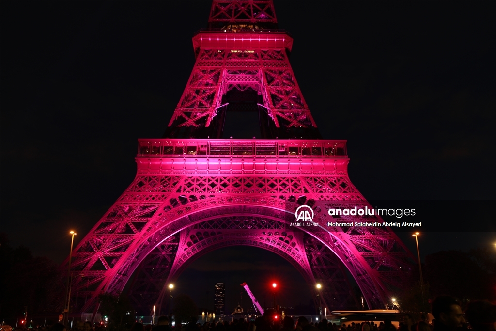 Eiffel Tower illuminates in pink to mark the Breast Cancer Awareness Month