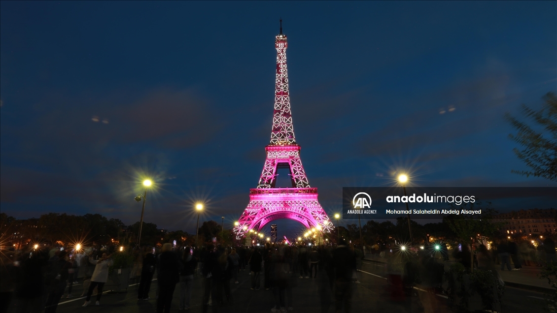 Eiffel Tower illuminates in pink to mark the Breast Cancer Awareness Month