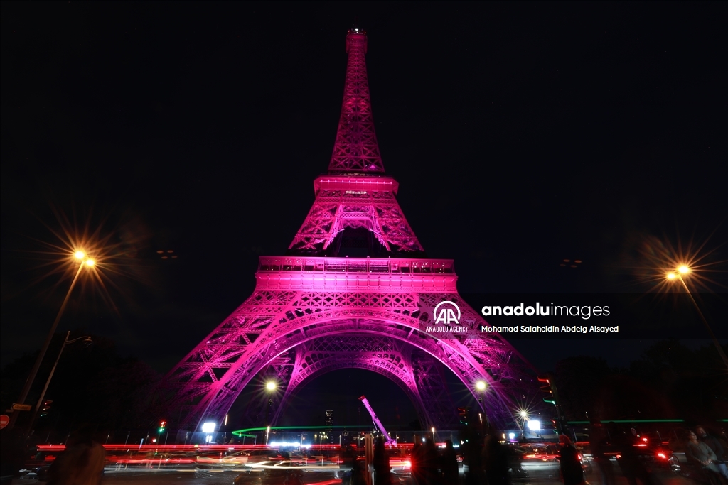 Eiffel Tower illuminates in pink to mark the Breast Cancer Awareness Month