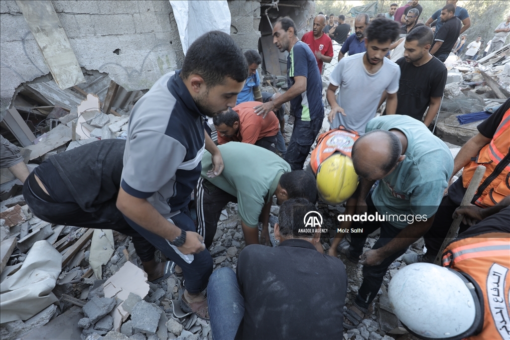Search and rescue operations underway in Bureij Refugee Camp following Israeli airstrike on Hamdan family home