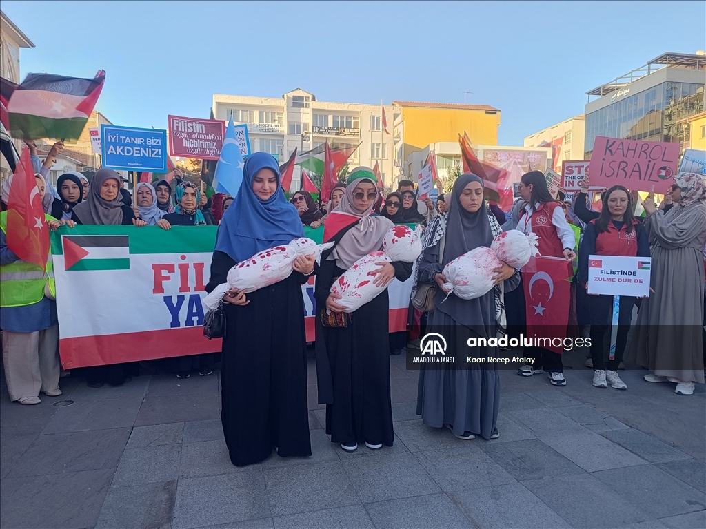 Aksaray'da Filistin'e destek yürüyüşü düzenlendi
