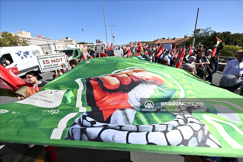 Ankara'da "Soykırıma İsyan Filistin'e Destek Yürüyüşü" düzenlendi