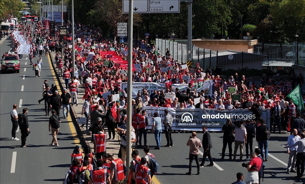 Ankara'da "Soykırıma İsyan Filistin'e Destek Yürüyüşü" düzenlendi