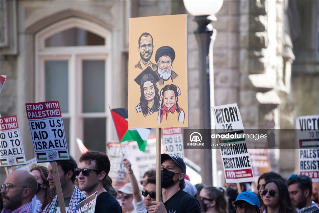 Chicago'da yüzlerce kişi İsrail'in Gazze'de 1 yıldır süren saldırılarını protesto etti 