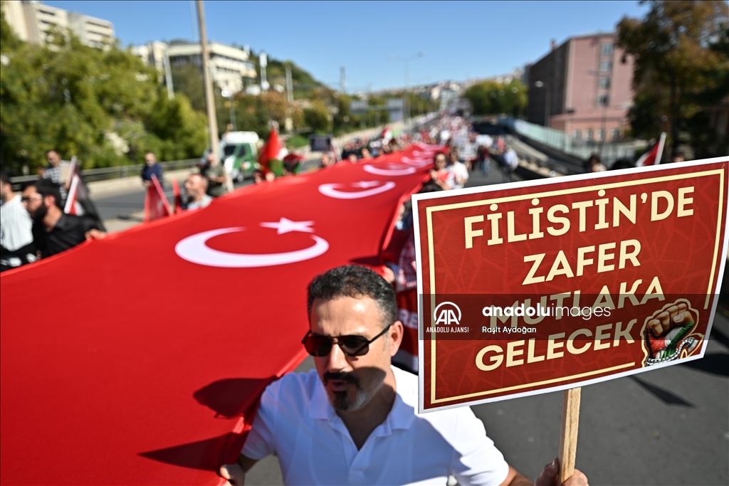 Ankara'da "Soykırıma İsyan Filistin'e Destek Yürüyüşü" düzenlendi