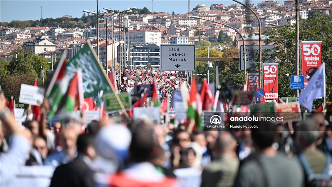 Ankara'da "Soykırıma İsyan Filistin'e Destek Yürüyüşü" düzenlendi