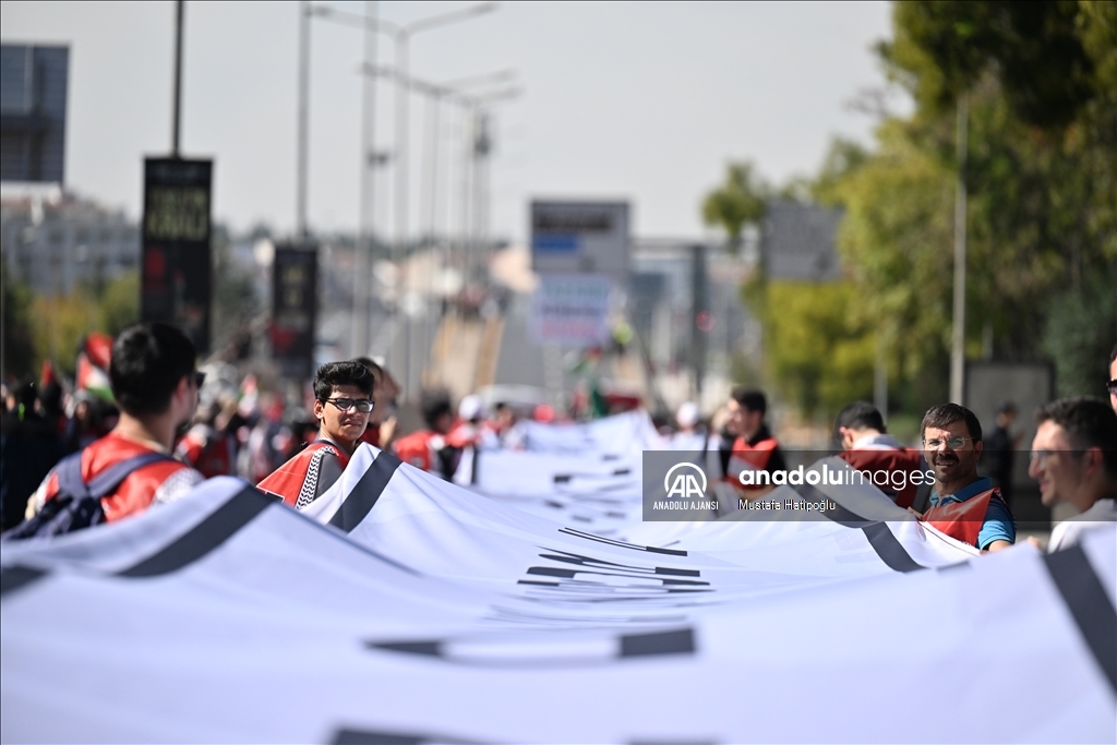 Ankara'da "Soykırıma İsyan Filistin'e Destek Yürüyüşü" düzenlendi