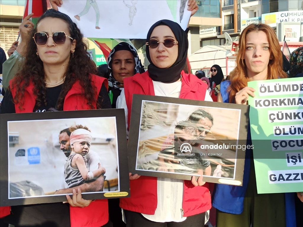 Osmaniye’de Filistin’e destek yürüyüşleri düzenlendi