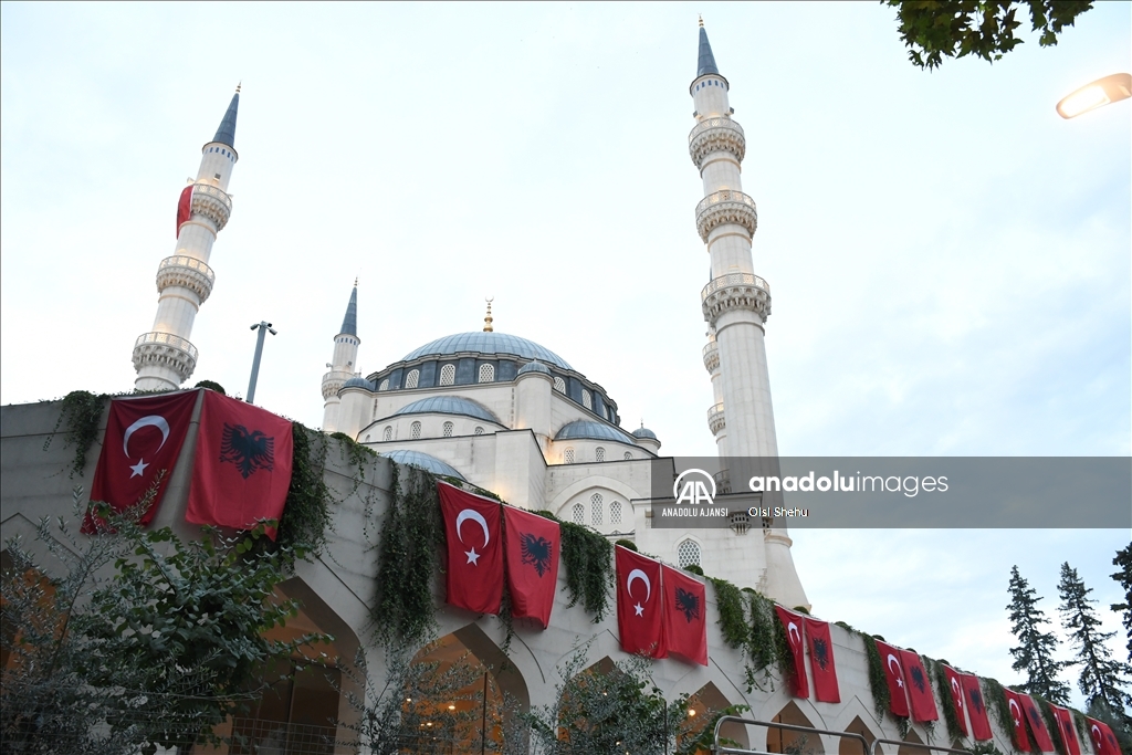 Arnavutluk sokakları Cumhurbaşkanı Erdoğan'ın ziyareti öncesi bayraklarla donatıldı