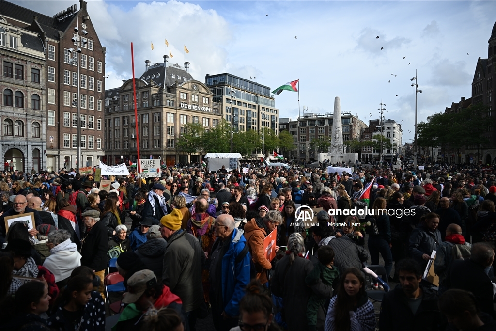 Hollanda'da Filistin'e destek gösterisi düzenlendi