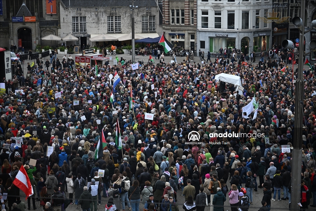 Hollanda'da Filistin'e destek gösterisi düzenlendi