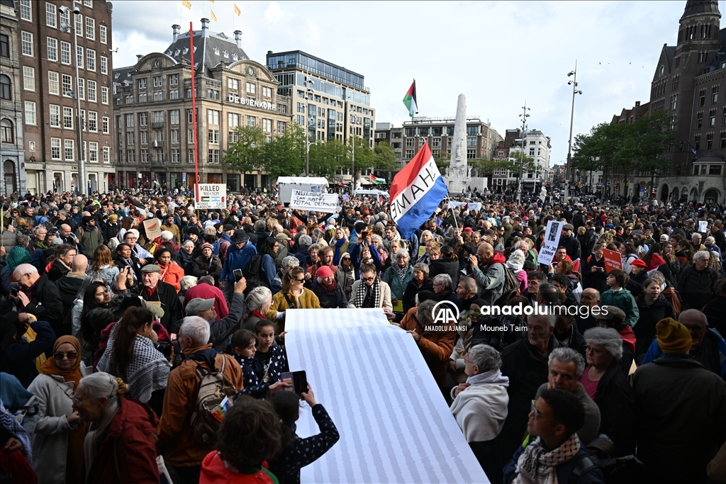 Hollanda'da Filistin'e destek gösterisi düzenlendi