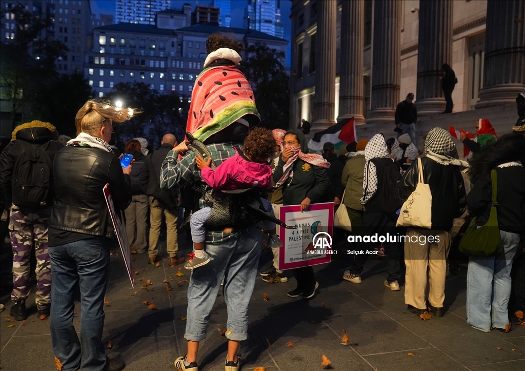 В Нью-Йорке прошла демонстрация с участием пропалестинских сторонников