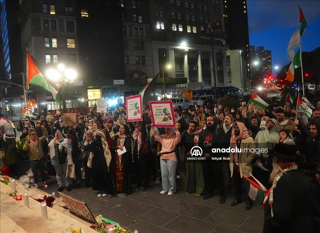 В Нью-Йорке прошла демонстрация с участием пропалестинских сторонников