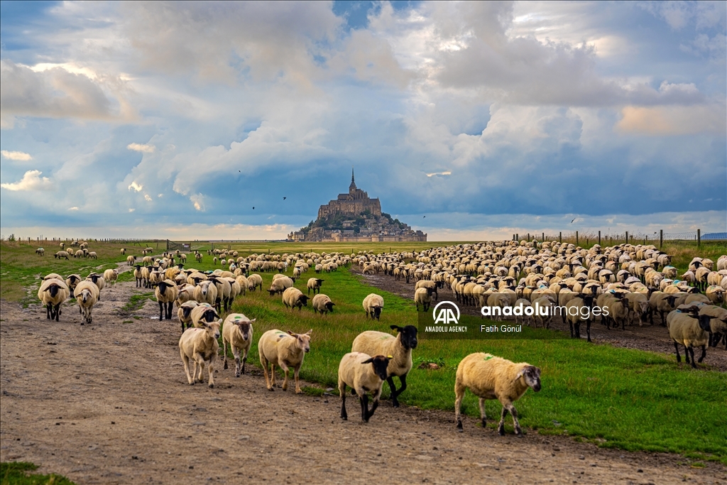 Mont Saint Michel, which stands out with its architecture reminiscent of the Middle Ages