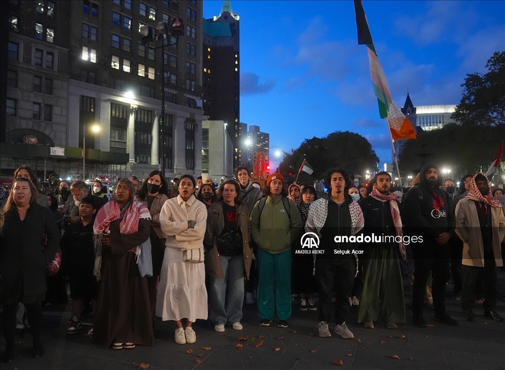 В Нью-Йорке прошла демонстрация с участием пропалестинских сторонников