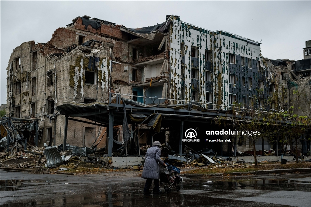 Ukrayna'nın Kostyantynivka şehrinde günlük yaşam