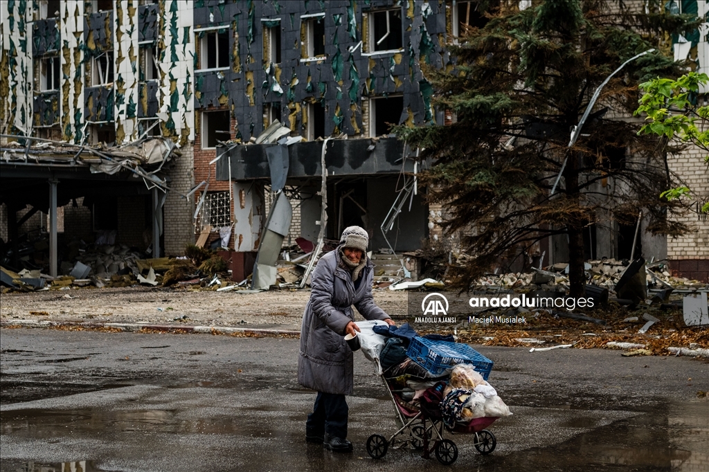 Ukrayna'nın Kostyantynivka şehrinde günlük yaşam