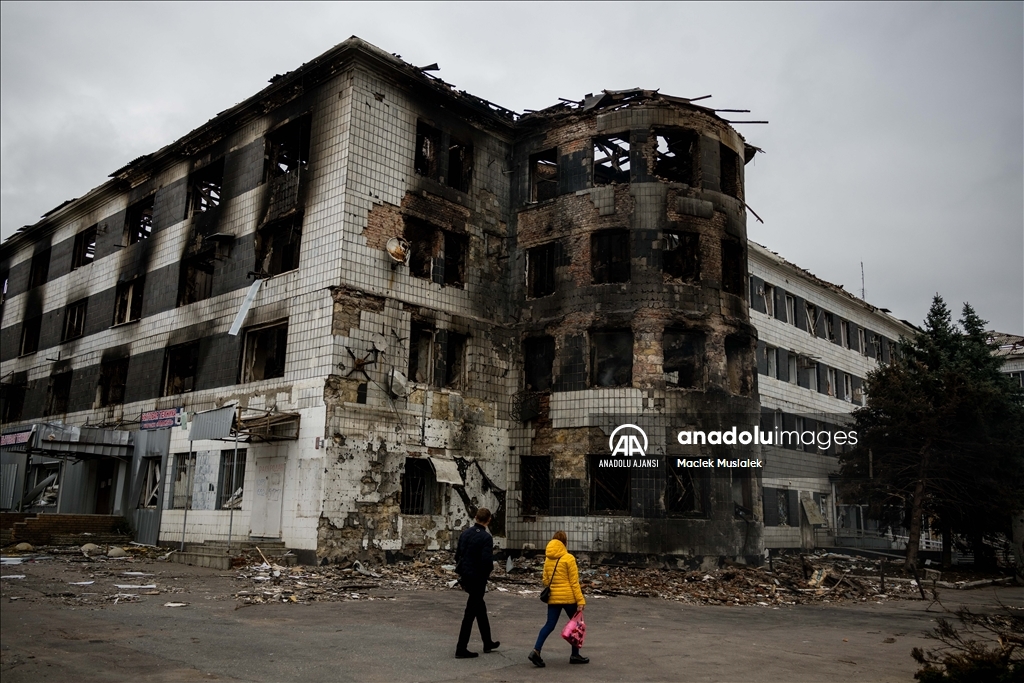 Ukrayna'nın Kostyantynivka şehrinde günlük yaşam