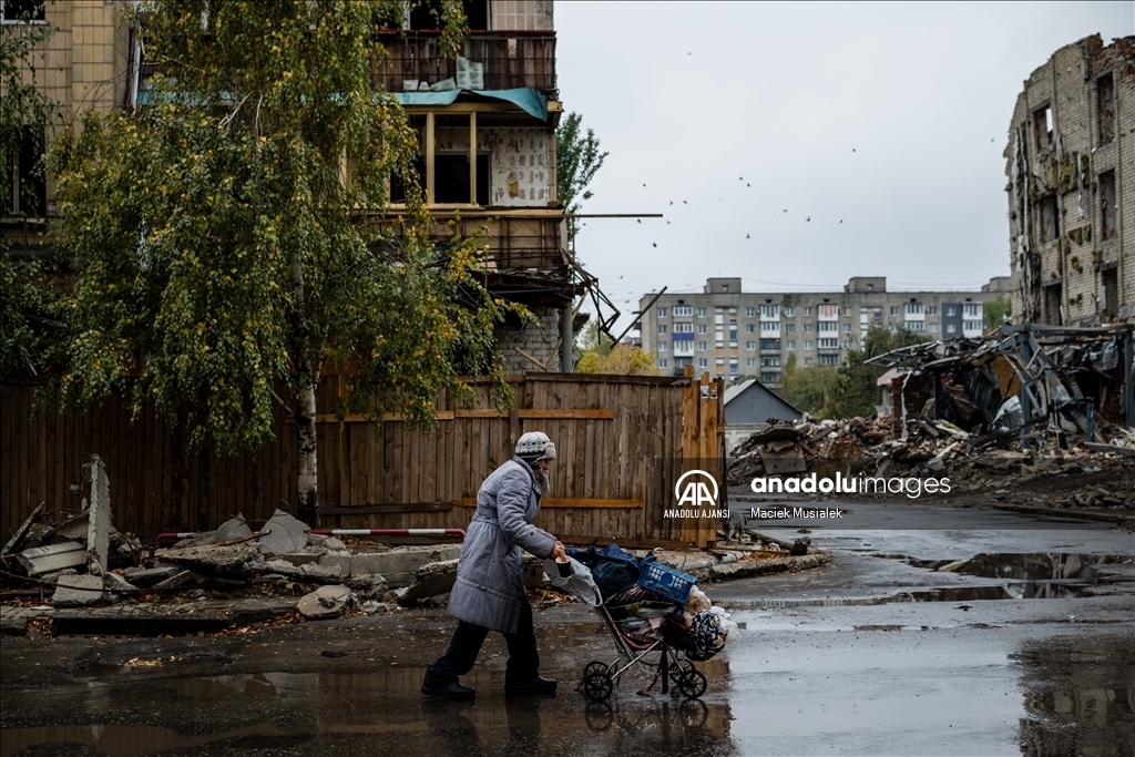 Ukrayna'nın Kostyantynivka şehrinde günlük yaşam