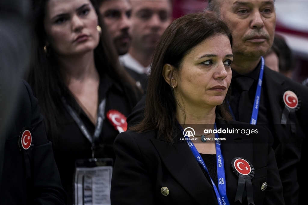 TUSAŞ'a yapılan terör saldırısında şehit olanlar için SAHA EXPO'da anma töreni düzenlendi