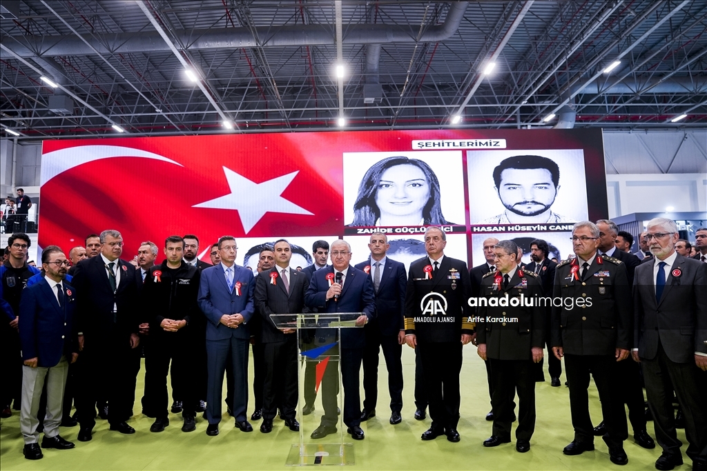 TUSAŞ'a yapılan terör saldırısında şehit olanlar için SAHA EXPO'da anma töreni düzenlendi