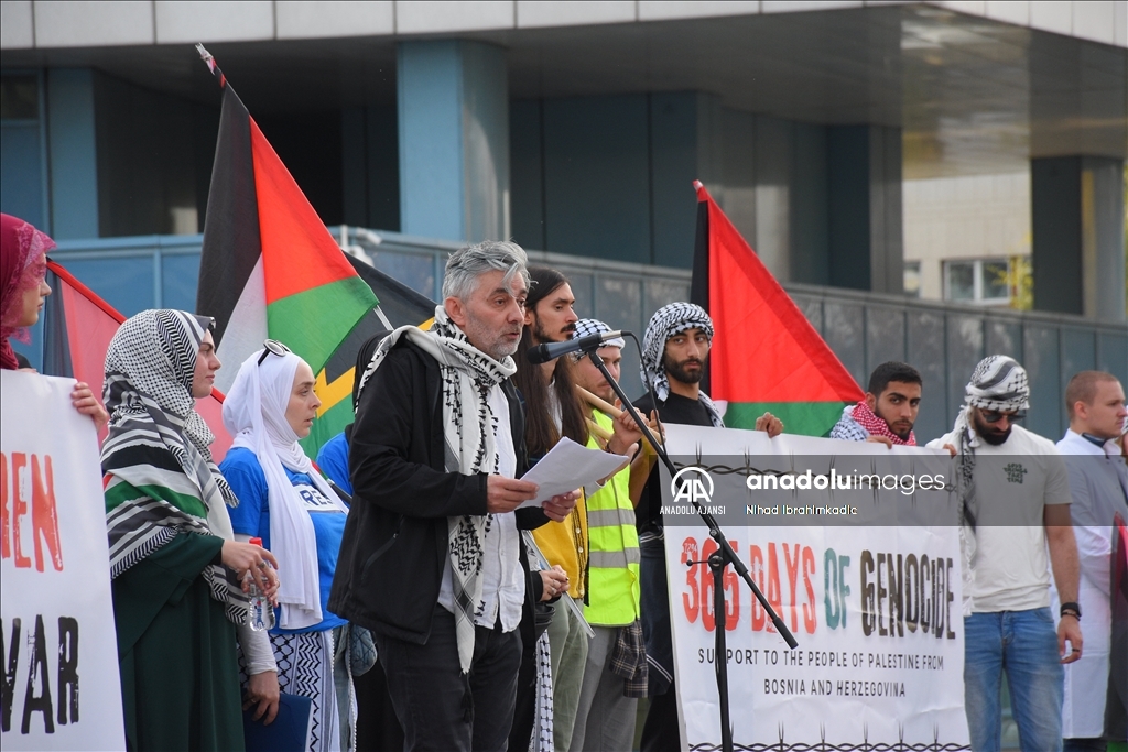 Bosna Hersek'te İsrail'in Gazze'ye saldırıları protesto edildi