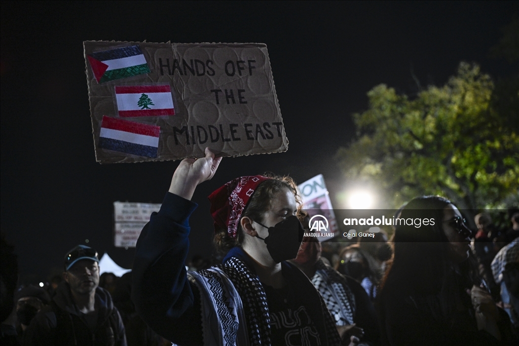 Washington'da seçim mitingi düzenleyen Harris'e Gazze protestosu