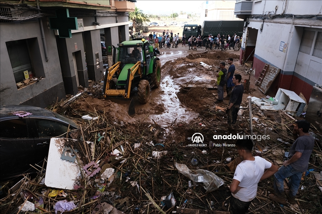 Destruction caused by catastrophic flood disaster in Spain's Valencia