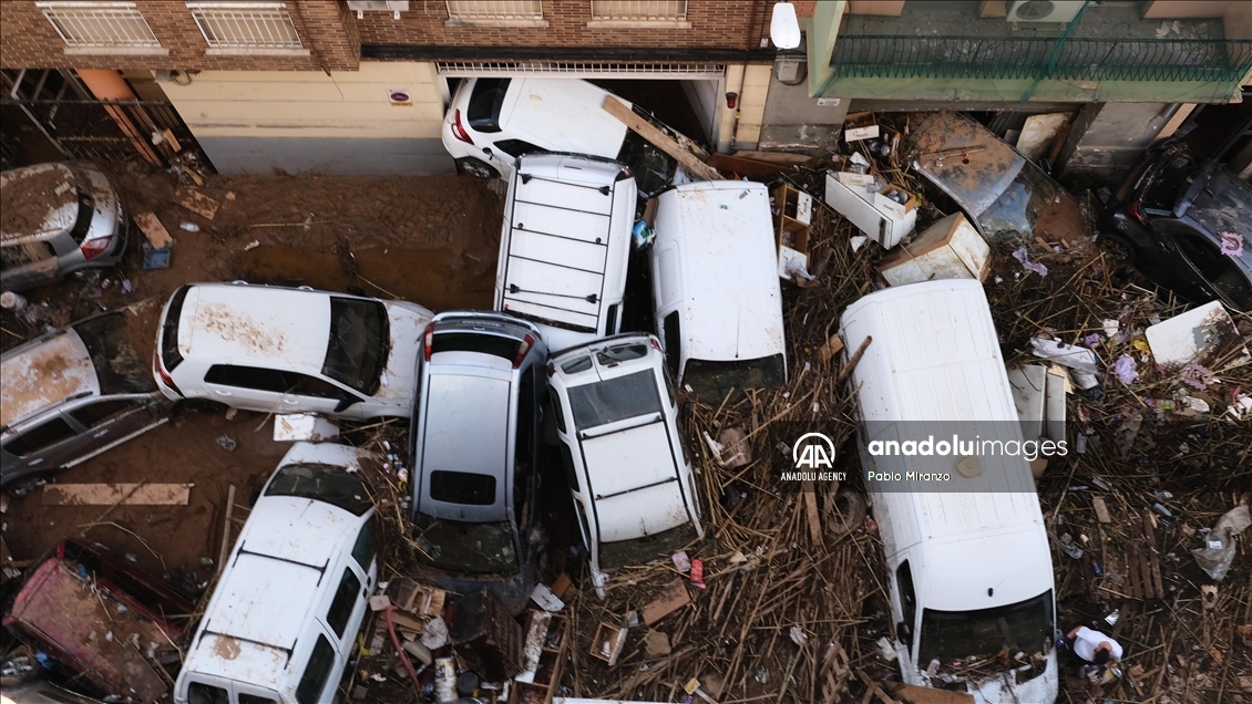 Destruction caused by catastrophic flood disaster in Spain's Valencia