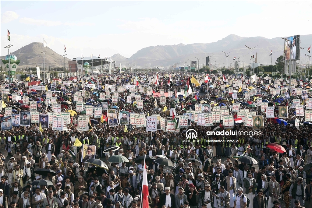 عشرات آلاف اليمنيين يتظاهرون تضامنا مع غزة ولبنان