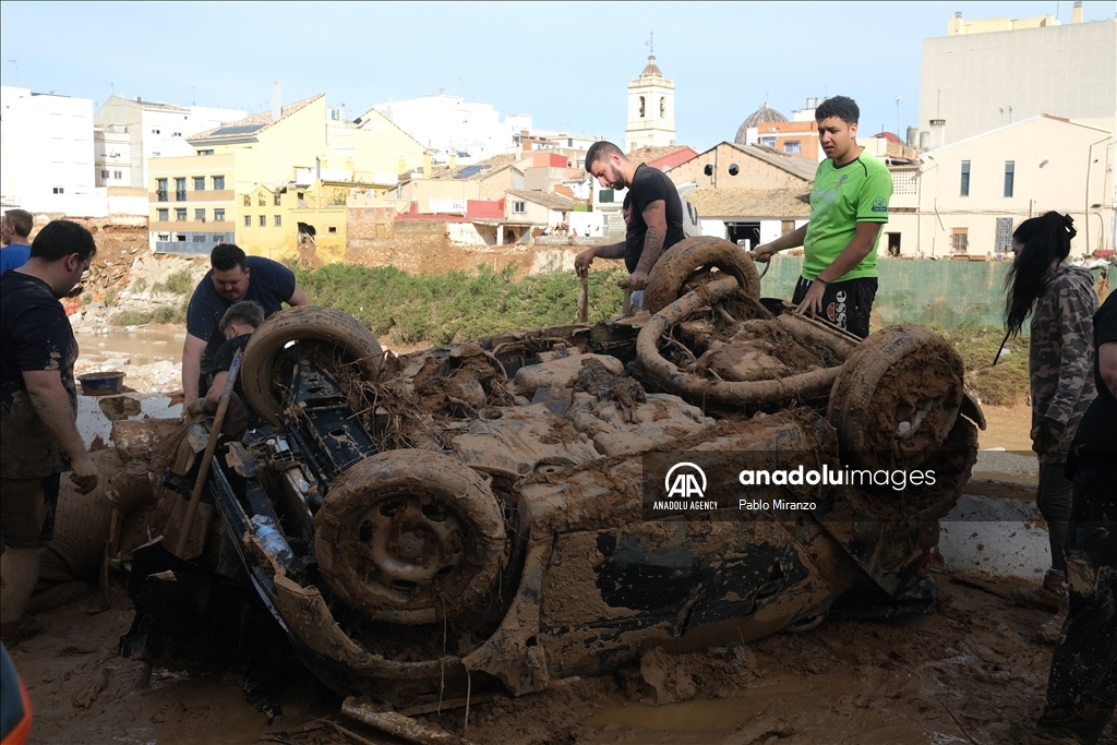 Destruction caused by catastrophic flood disaster in Spain's Valencia