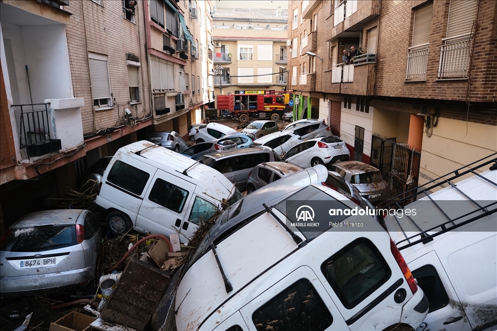 Destruction caused by catastrophic flood disaster in Spain's Valencia