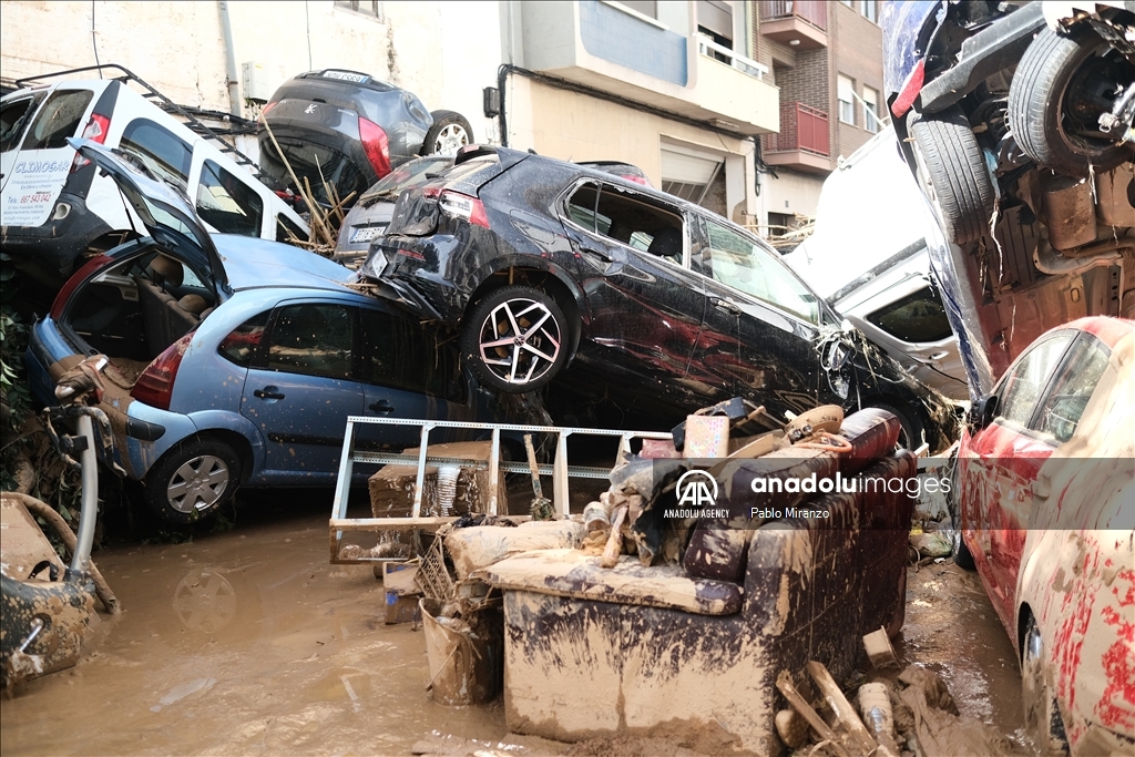 Destruction caused by catastrophic flood disaster in Spain's Valencia