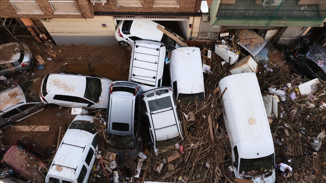 Destruction caused by catastrophic flood disaster in Spain's Valencia