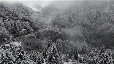 Rize'nin yüksek kesimlerine kar yağdı