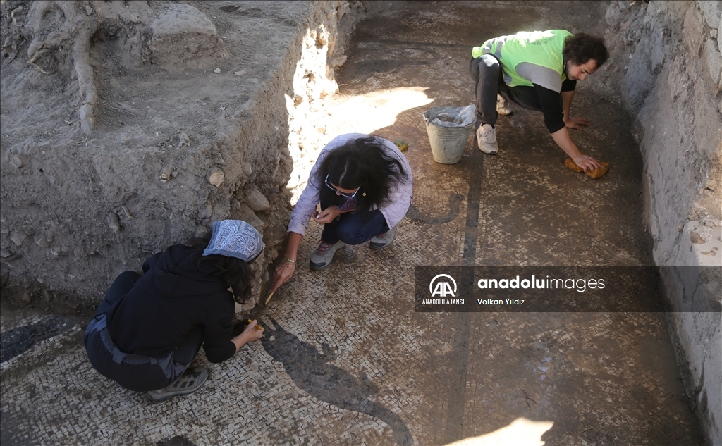 Herakleia Antik Kenti'nin Roma hamamı gün yüzüne çıkarılıyor