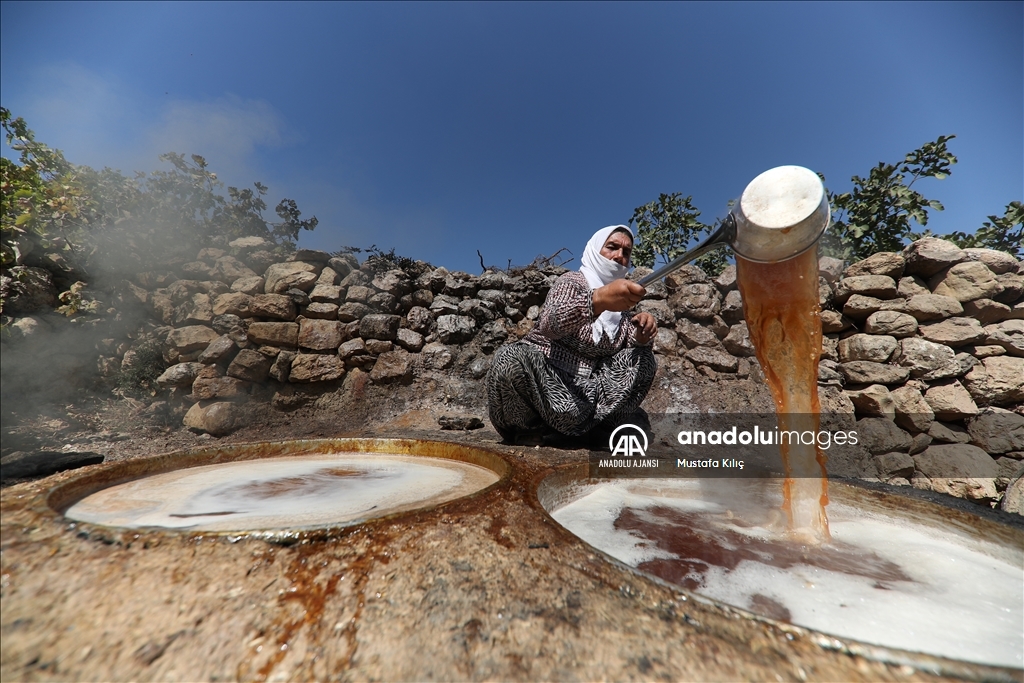 Mardin’de üzümler; pekmez, pestil ve cevizli sucuğa dönüştürülüyor