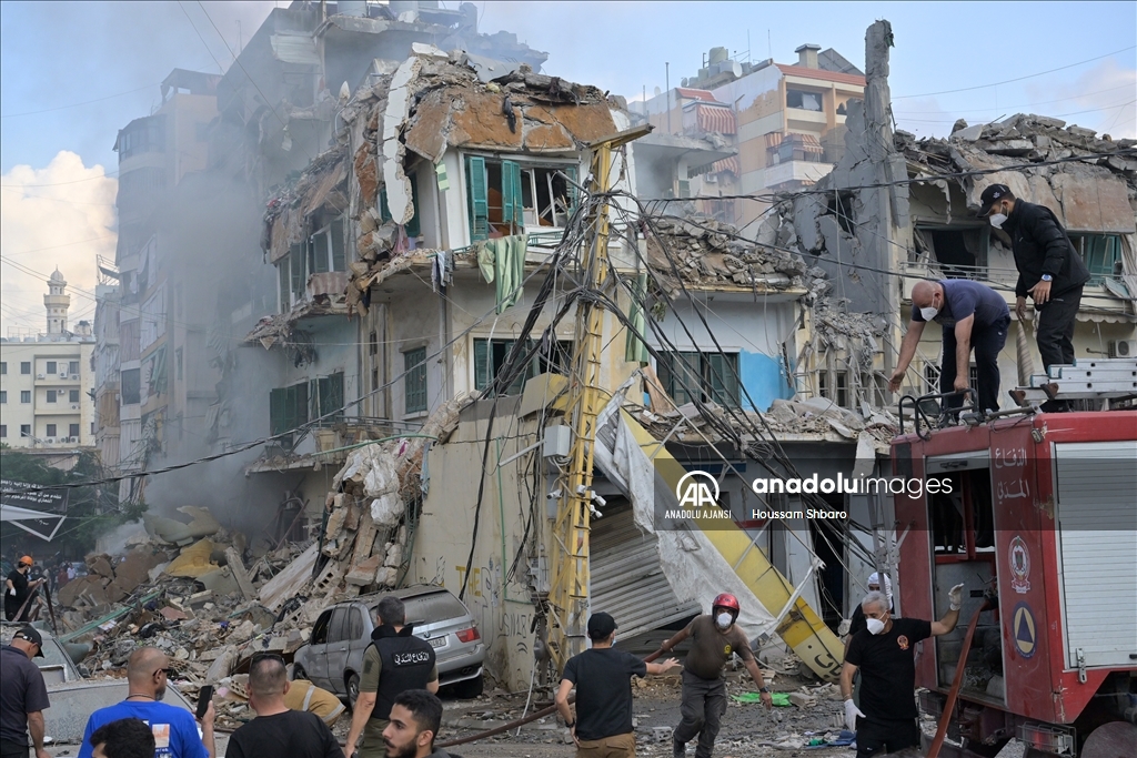 İsrail ordusunun Beyrut'un güneyindeki Dahiye'ye yönelik saldırıları devam ediyor