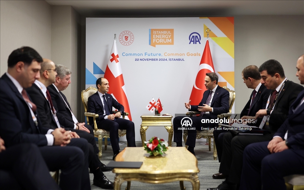 Bakan Bayraktar, İstanbul Energy Forum'da Gürcistan Birinci Başbakan Yardımcısı Davitashvili ile görüştü