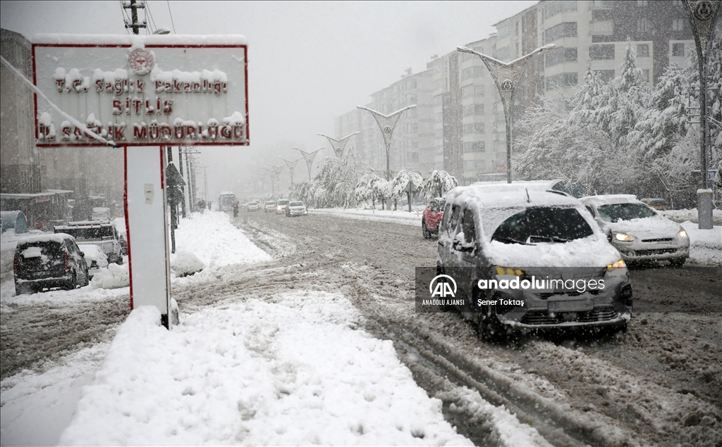 Bitlis'te kar yağışı etkili oldu