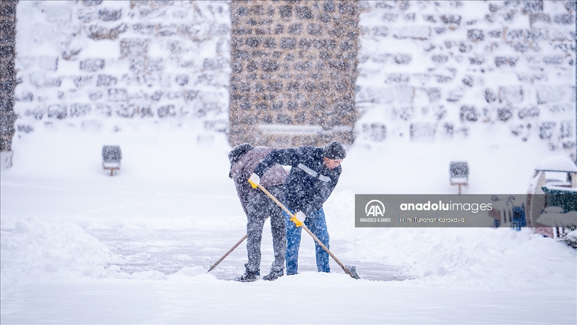 Erzurum'da kar yağışı