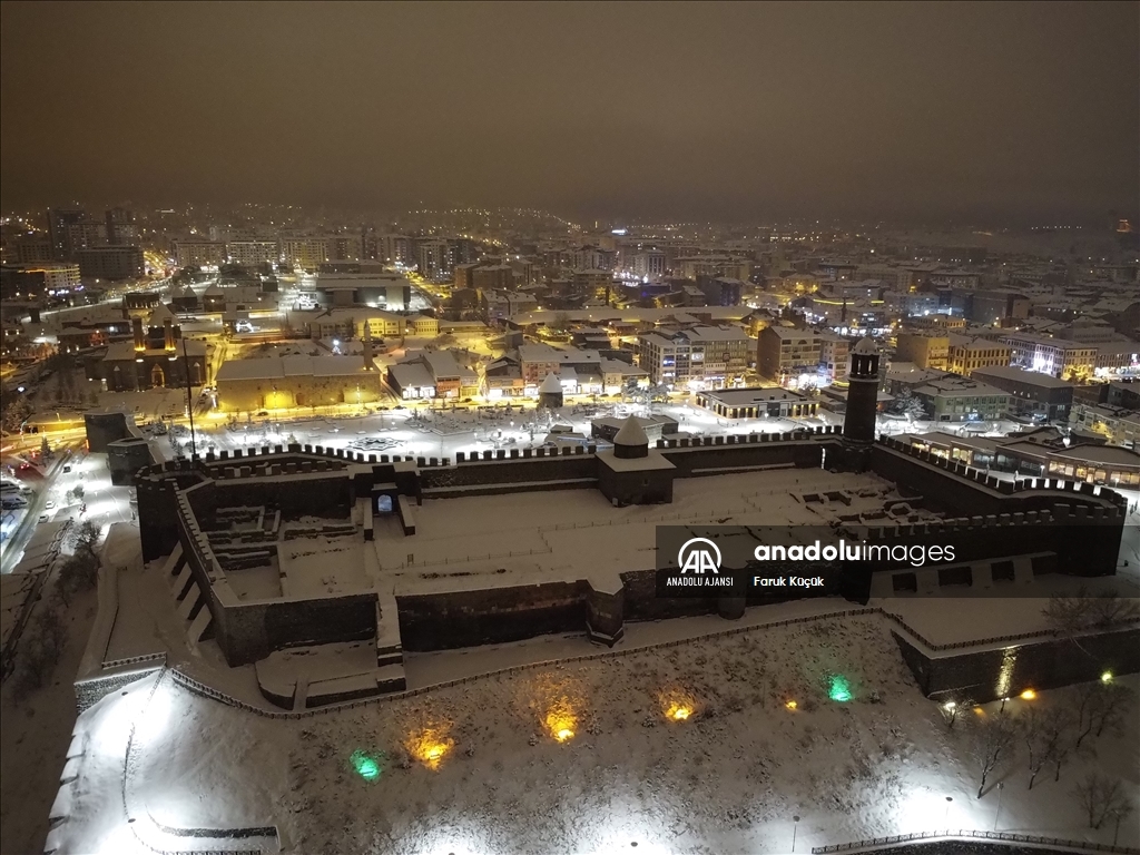 Erzurum'da kar yağışı