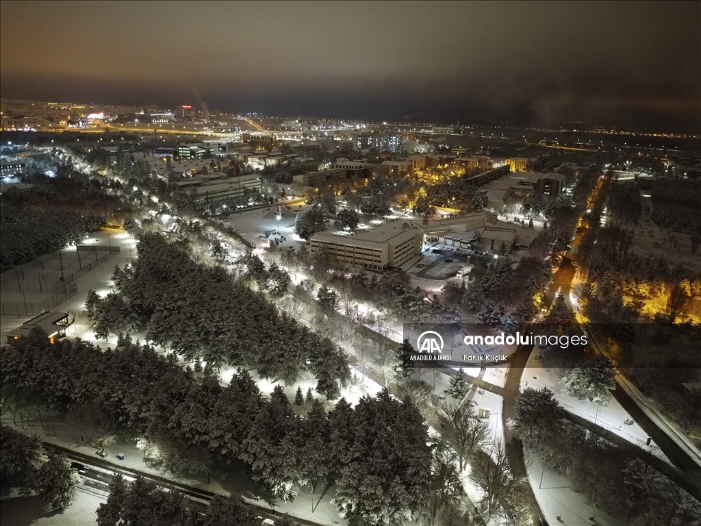 Erzurum'da kar yağışı