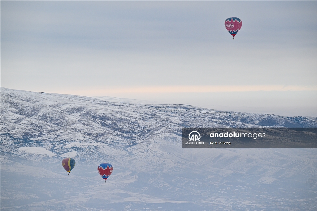 Kapadokya kış mevsiminde de turistlerin gözdesi