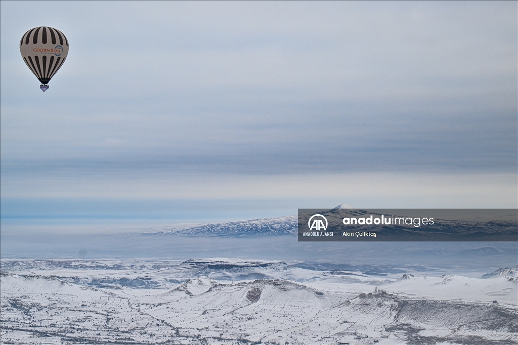 Kapadokya kış mevsiminde de turistlerin gözdesi