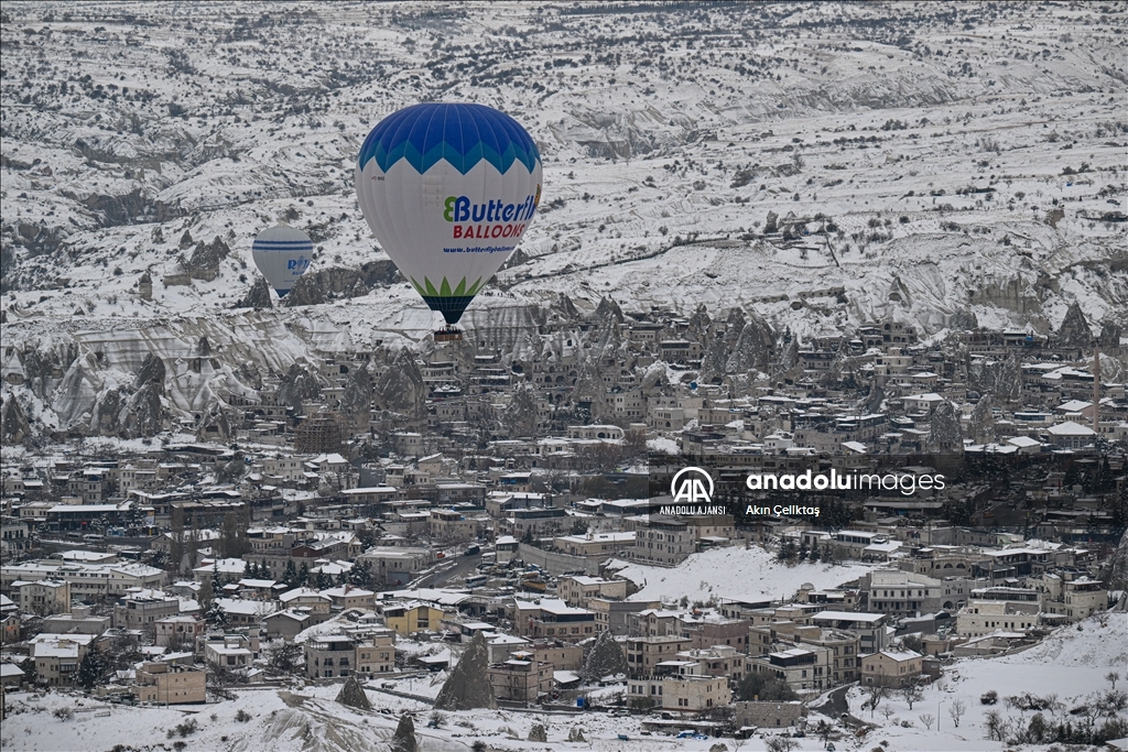 Kapadokya kış mevsiminde de turistlerin gözdesi