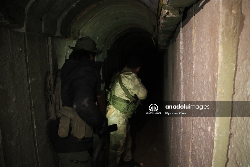 AA, Tel Rıfat'ta Cerrahi Hastanesi'nin altında terör örgütü PKK/YPG'nin kazdığı tünel ağını görüntüledi