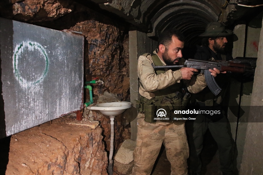 AA, Tel Rıfat'ta Cerrahi Hastanesi'nin altında terör örgütü PKK/YPG'nin kazdığı tünel ağını görüntüledi